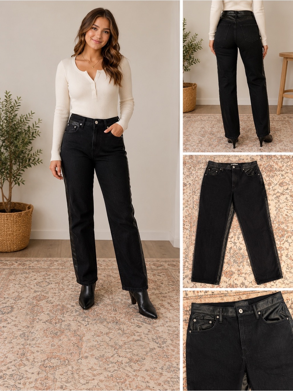 Abercrombie & Fitch Black Straight-Leg High-Rise Jeans